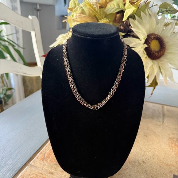 Sabika LIKE Multi Strand Multi Tone Chainlink Necklace - Picture 2 of 9